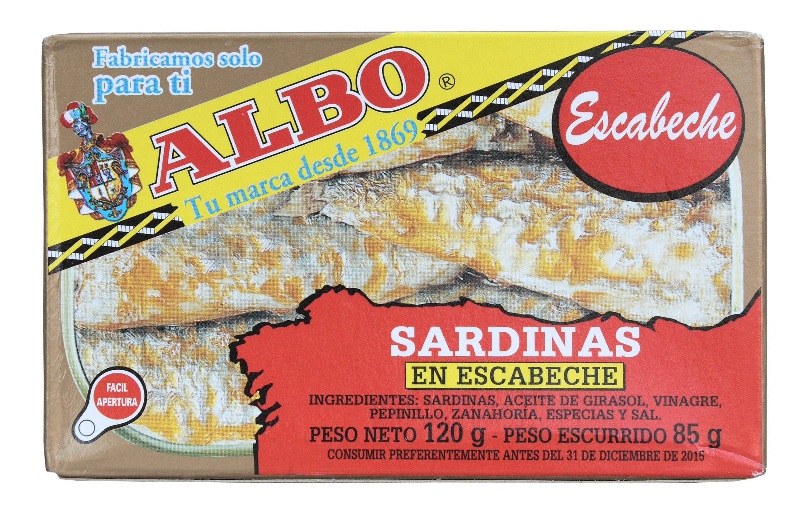 Sardinen Escabeche mit Haut und mit Gräten, 120 g