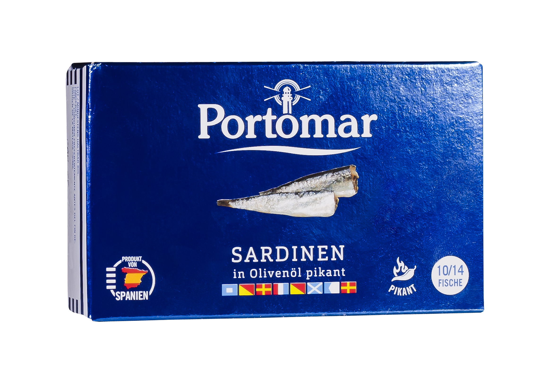Sardinen in Oliven Öl PIKANT mit Haut und mit Gräten 10 bis 14 Fische, 125 g