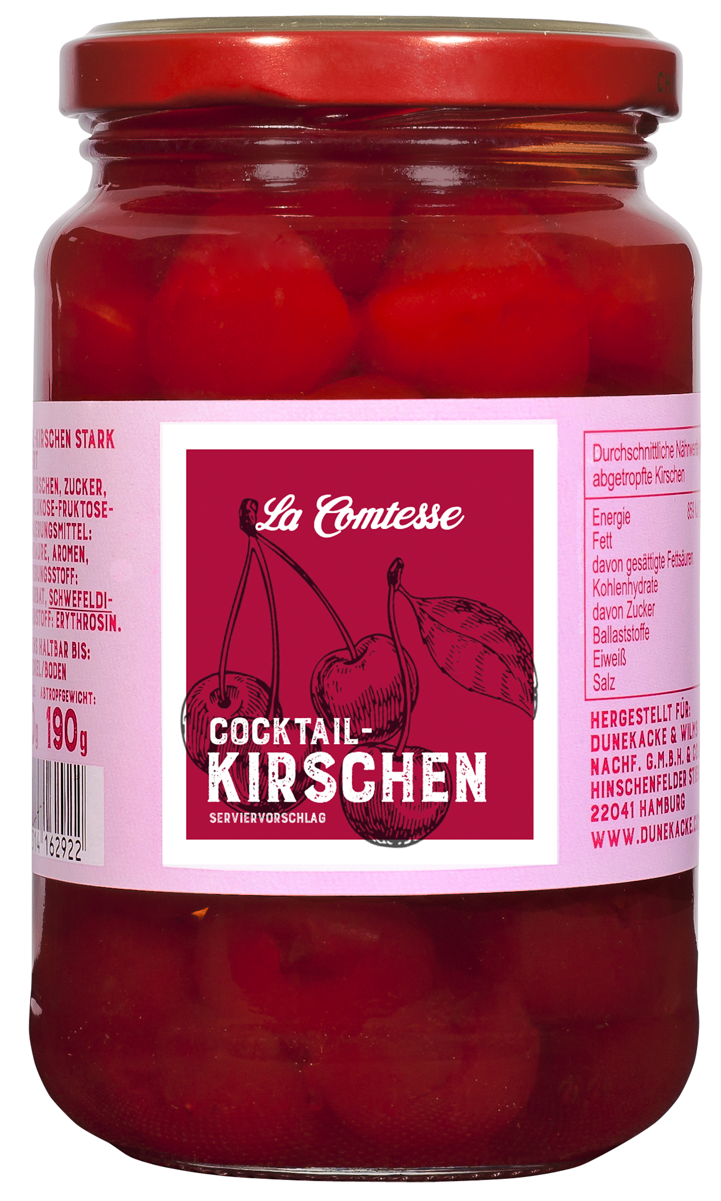 Cocktail-Kirschen, rot, 390 g