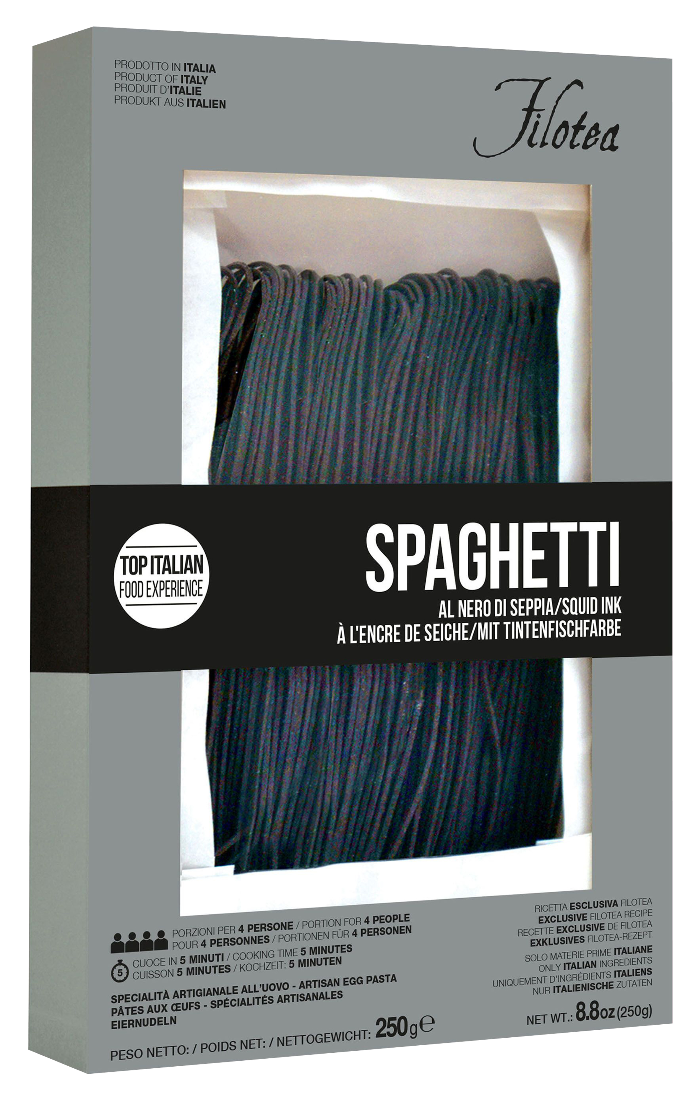 Spaghetti Chitarra al nero di Seppia, Spaghetti, schwarz, mit Tintenfisch, 250 g