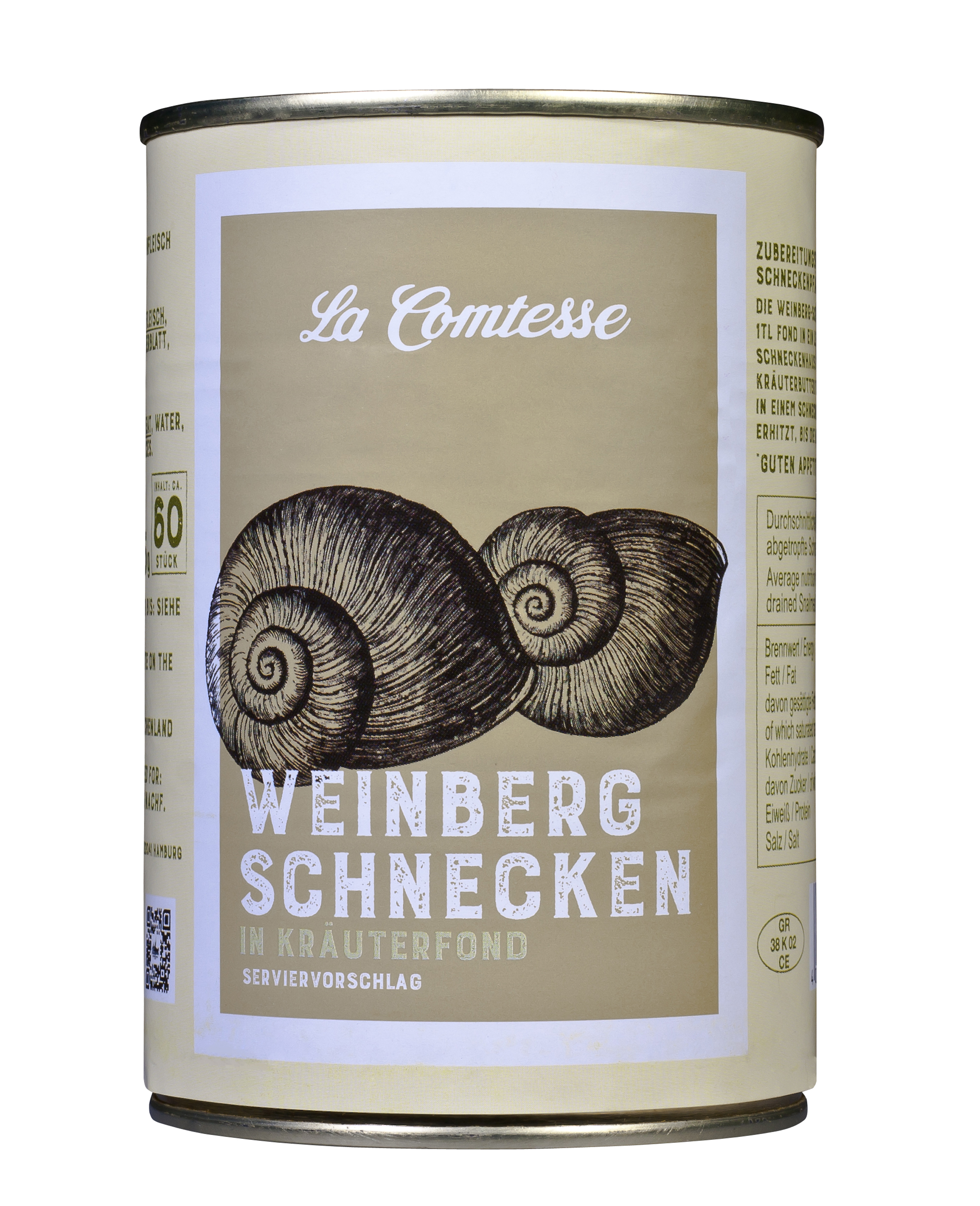 Weinberg-Schnecken, ca. 5 Dtzd. je Dose im Kräuterfond, 400 g