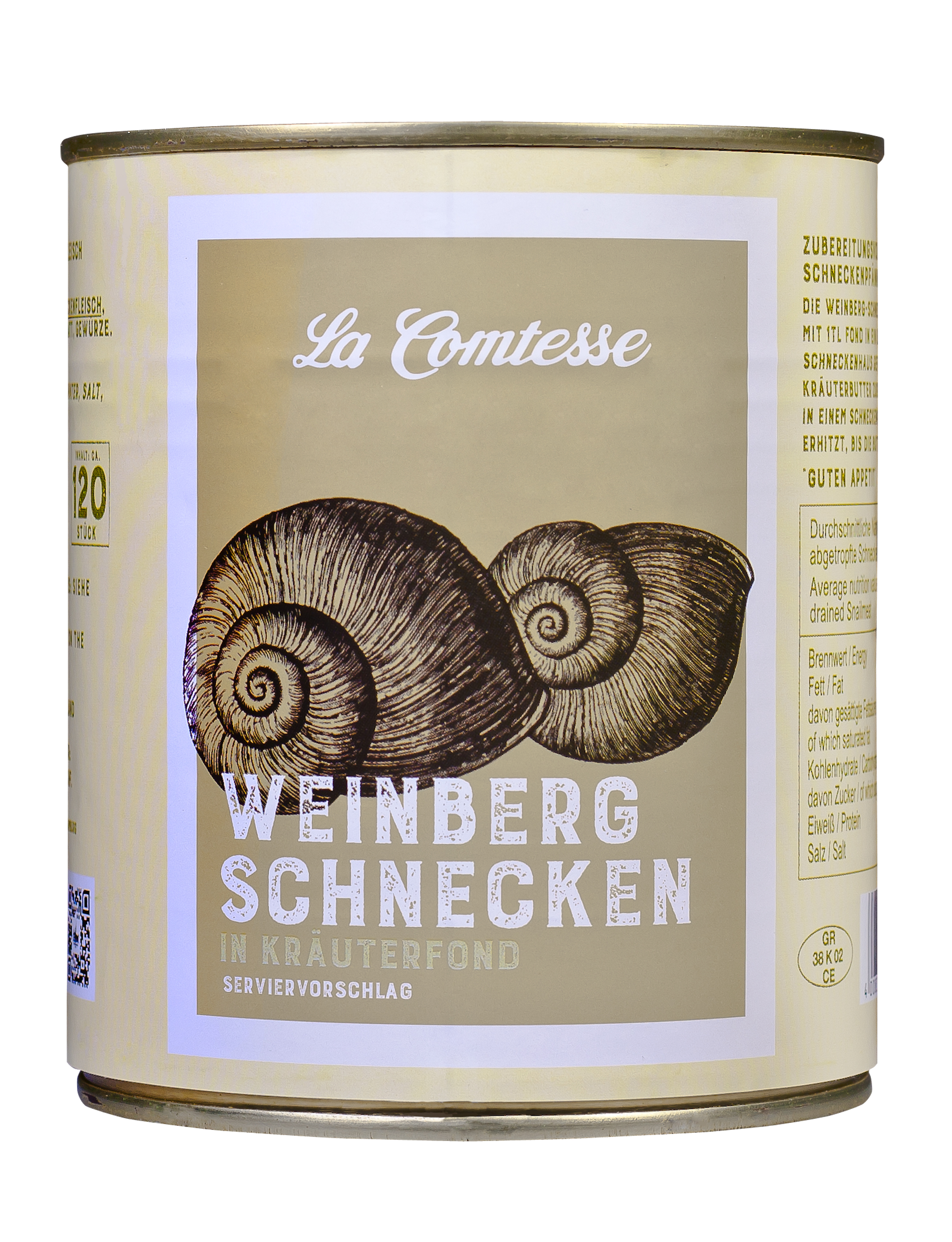 Weinberg-Schnecken, ca. 10 Dtzd. je Dose im Kräuterfond, 800 g