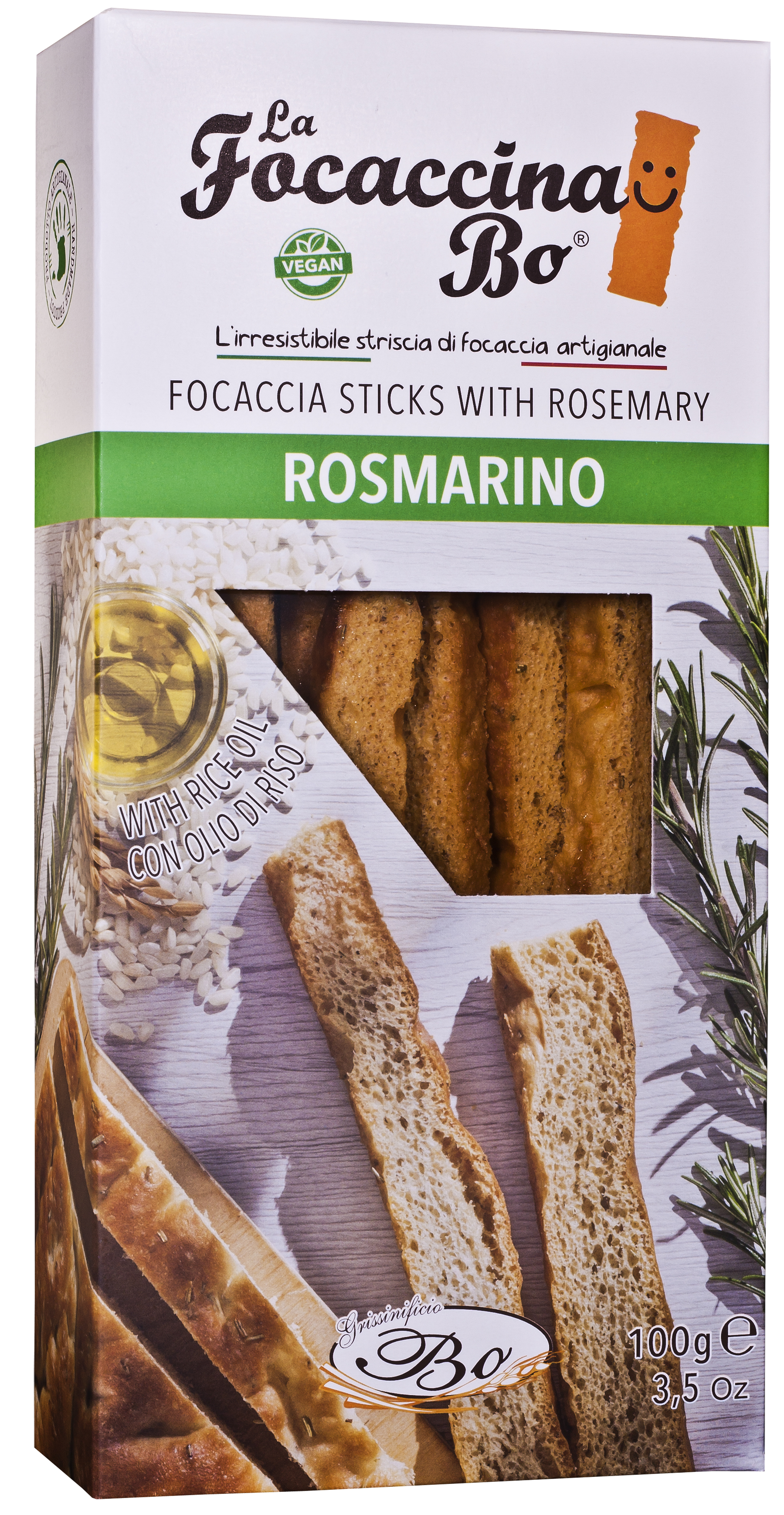 Focaccina Bo mit Olivenöl, Rosmarin 