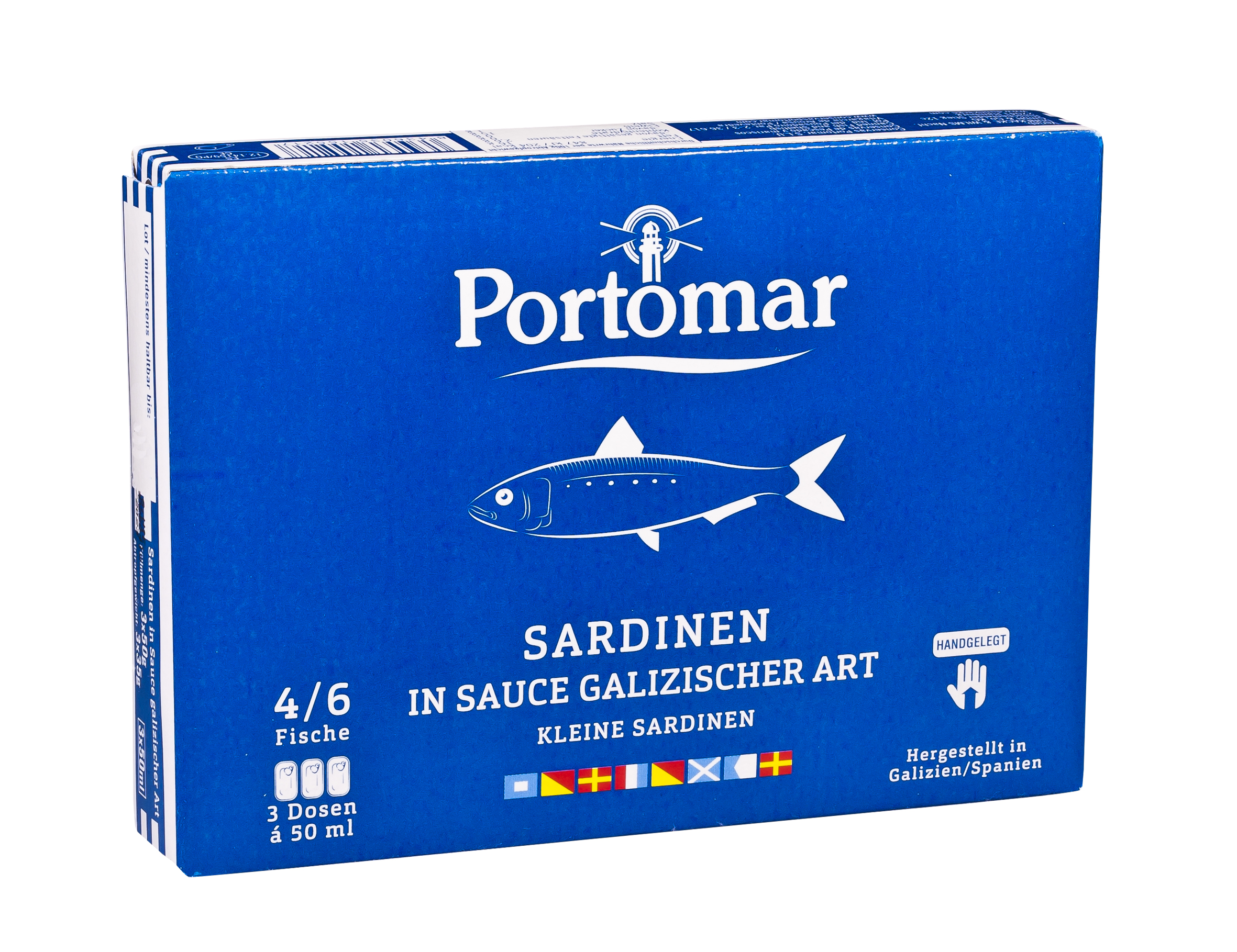 Kleine Sardinen in galizischer Sauce mit Oliven Öl mit Haut und mit Gräten (plain), 3 x 50g