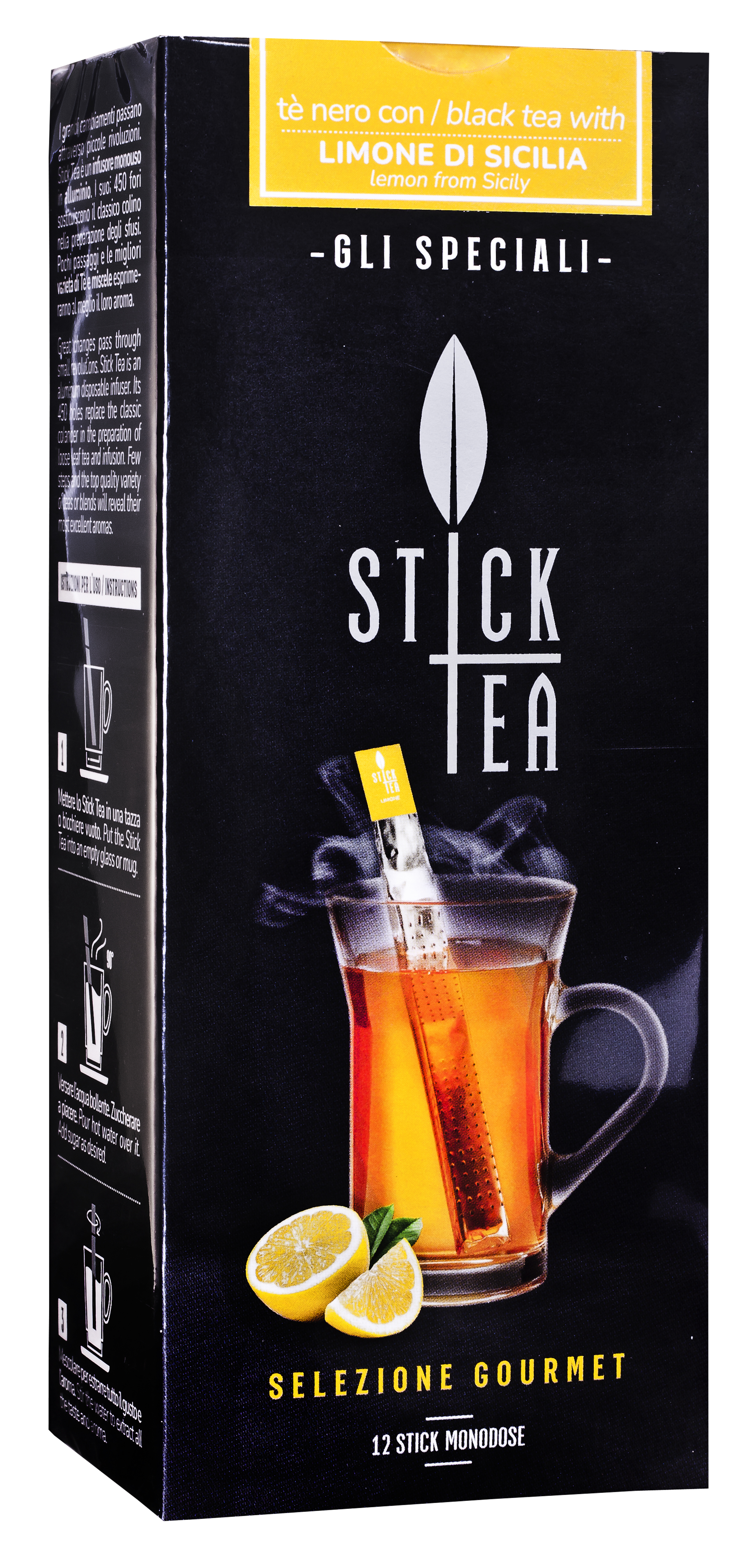 Stick Tea / schwarzer Tee mit Zitrone aus Sizilien 