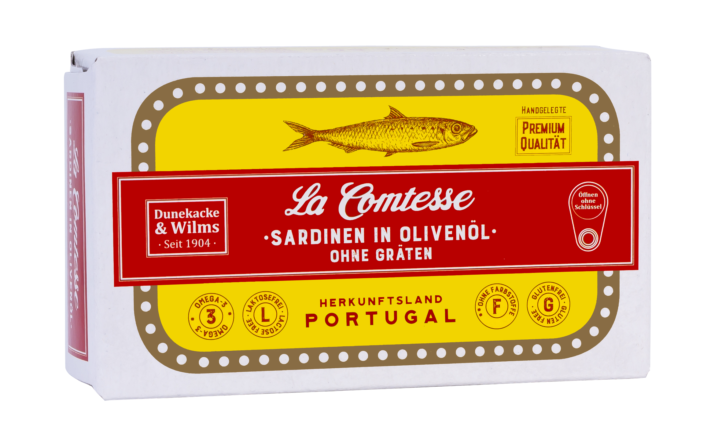 Sardinen in Oliven Öl mit Haut und ohne Gräten, 125 g