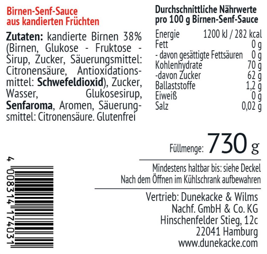 Birnen-Senf-Sauce, 710 g