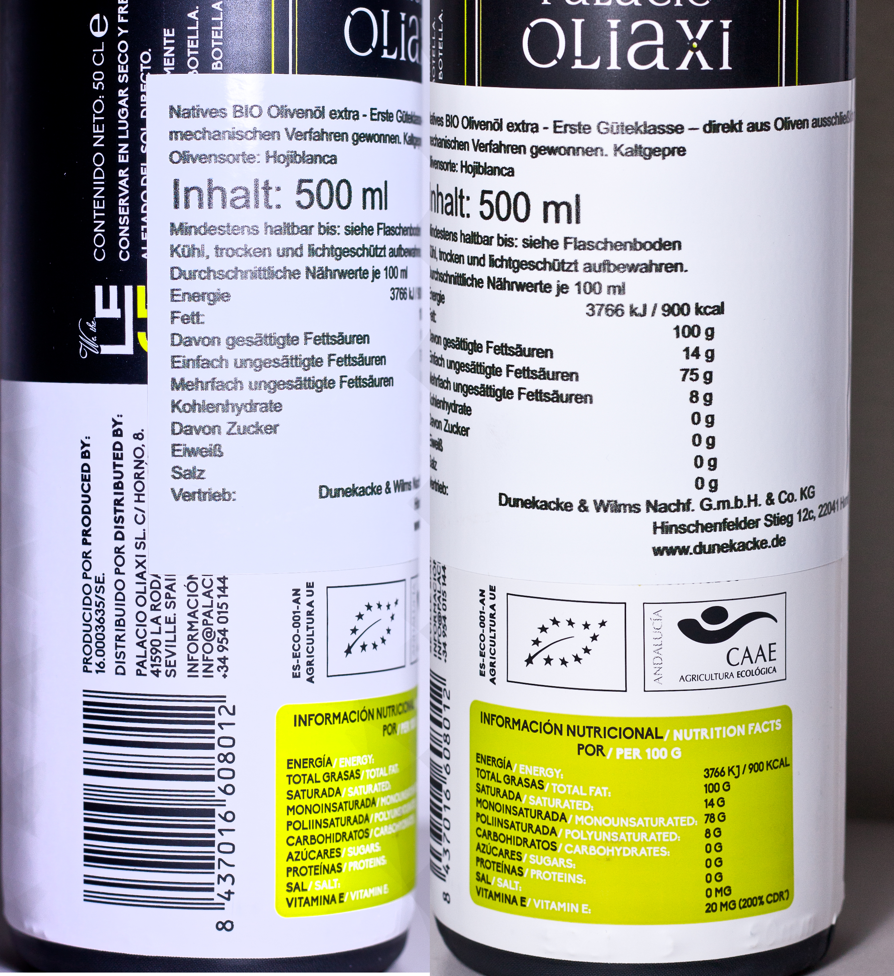 Span.BIO-natives Olivenöl extra aus Hojiblanca-Oliven, 500ml