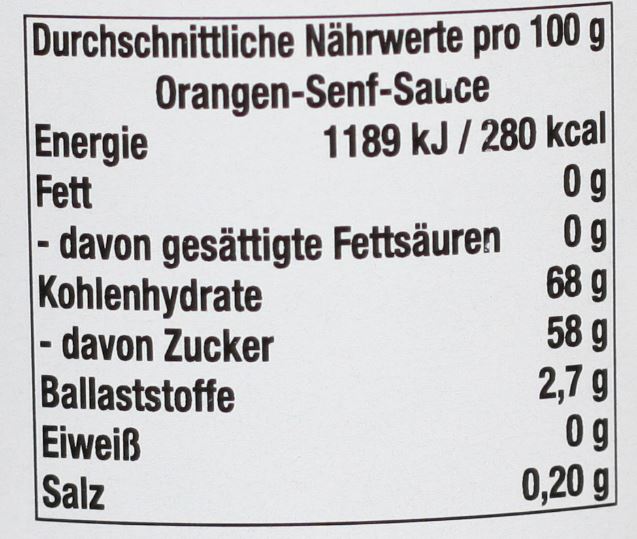 Orangen-Senf-Sauce, 710 g