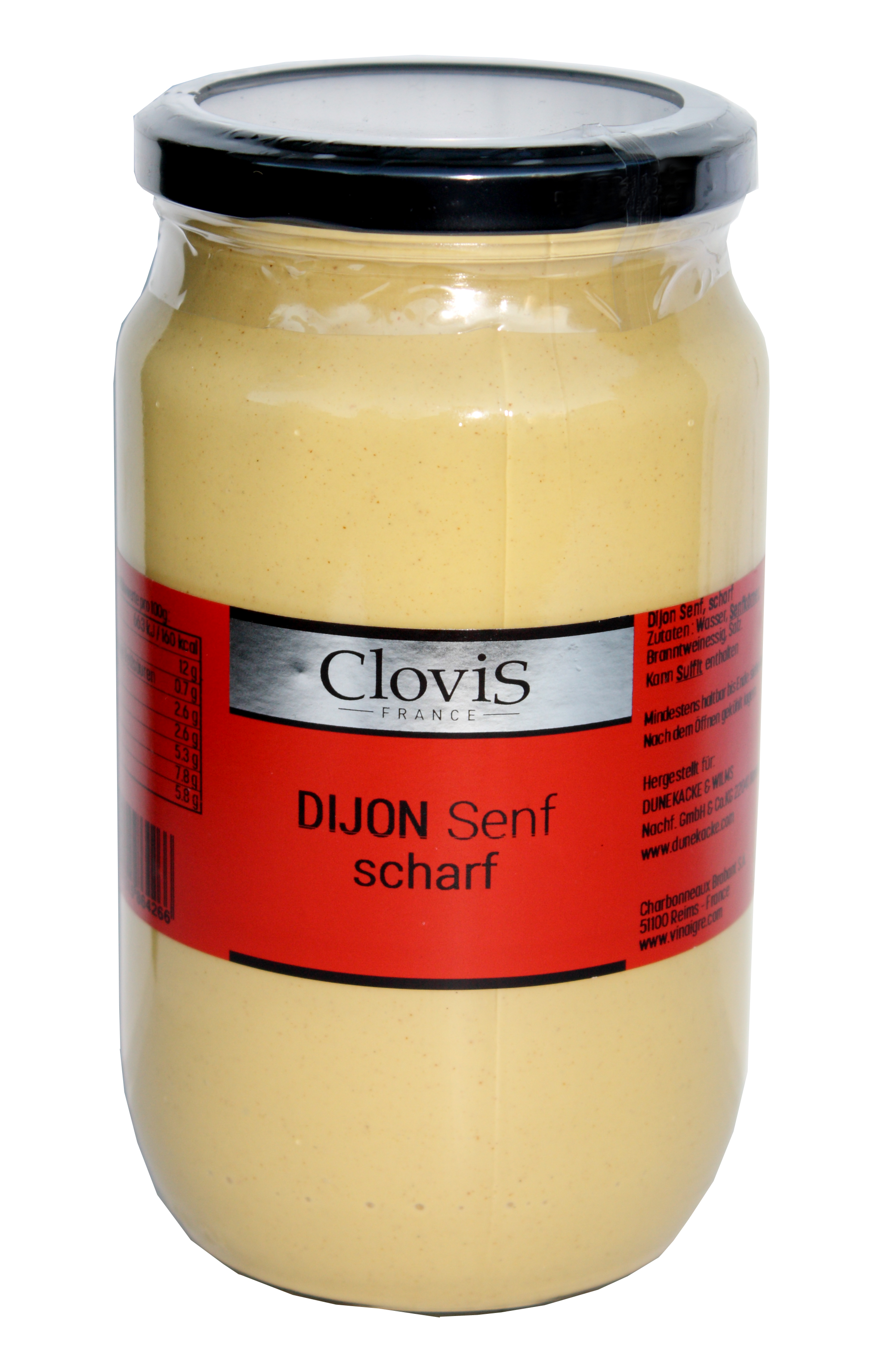 Dijon-Senf, weiß, scharf, 800 ml