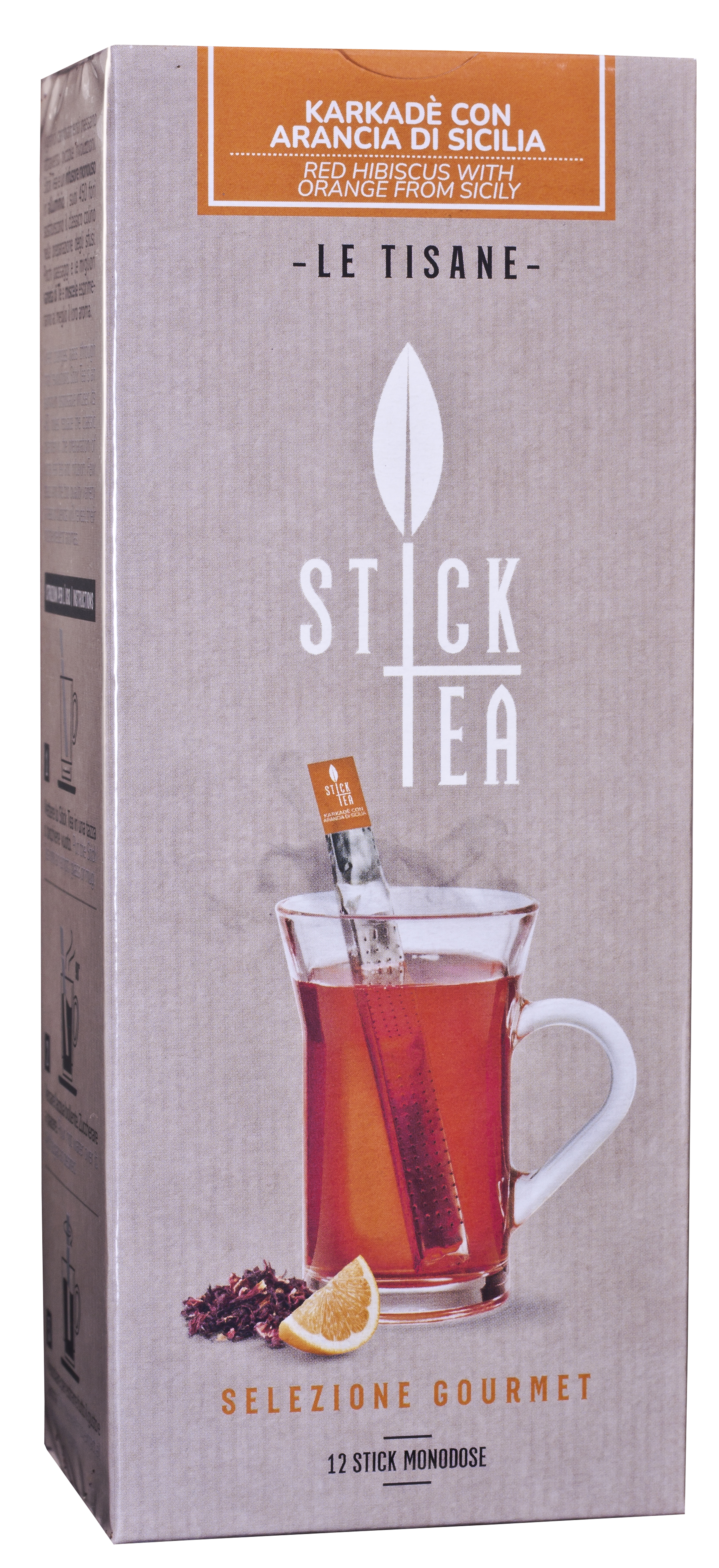 Stick Tea / mit rotem Hibiskus und sizilianischer Orangenschale 