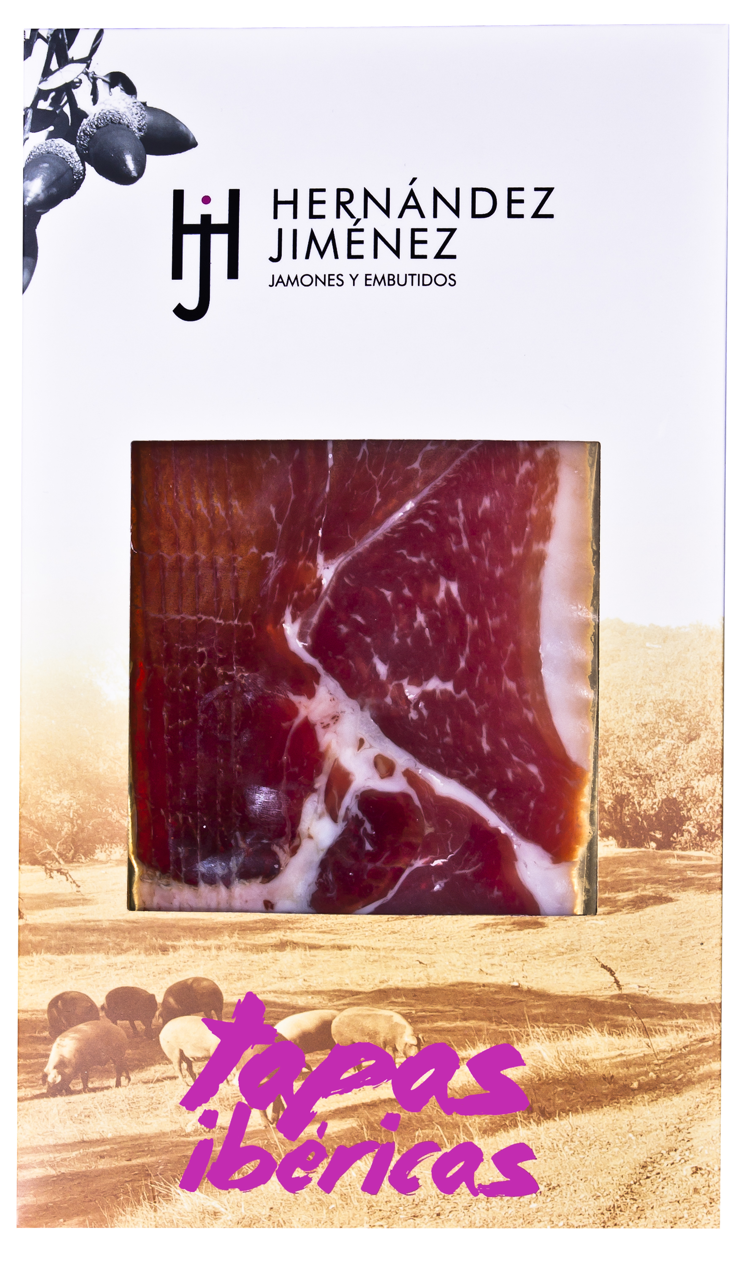 Iberico Schinken-Jamon de Cebo 50% Iberico dünn geschnitten, von freilaufenden Schweinen