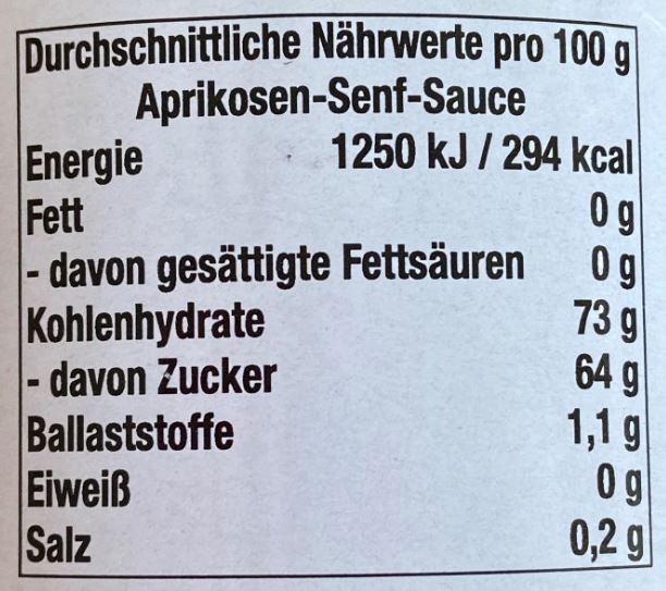 Aprikosen-Senf-Sauce, 120 g