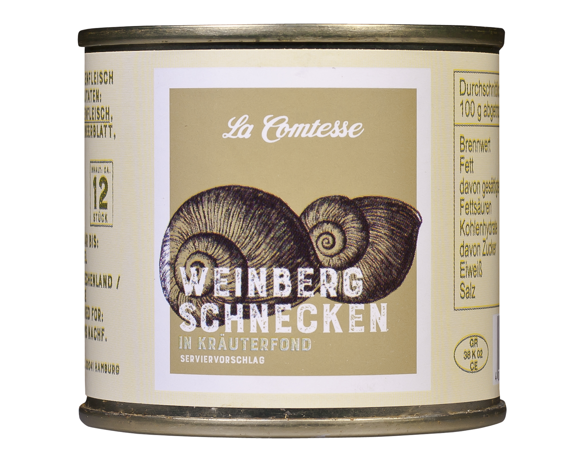 Weinberg-Schnecken, ca. 1 Dtzd. je Dose im Kräuterfond, 100 g