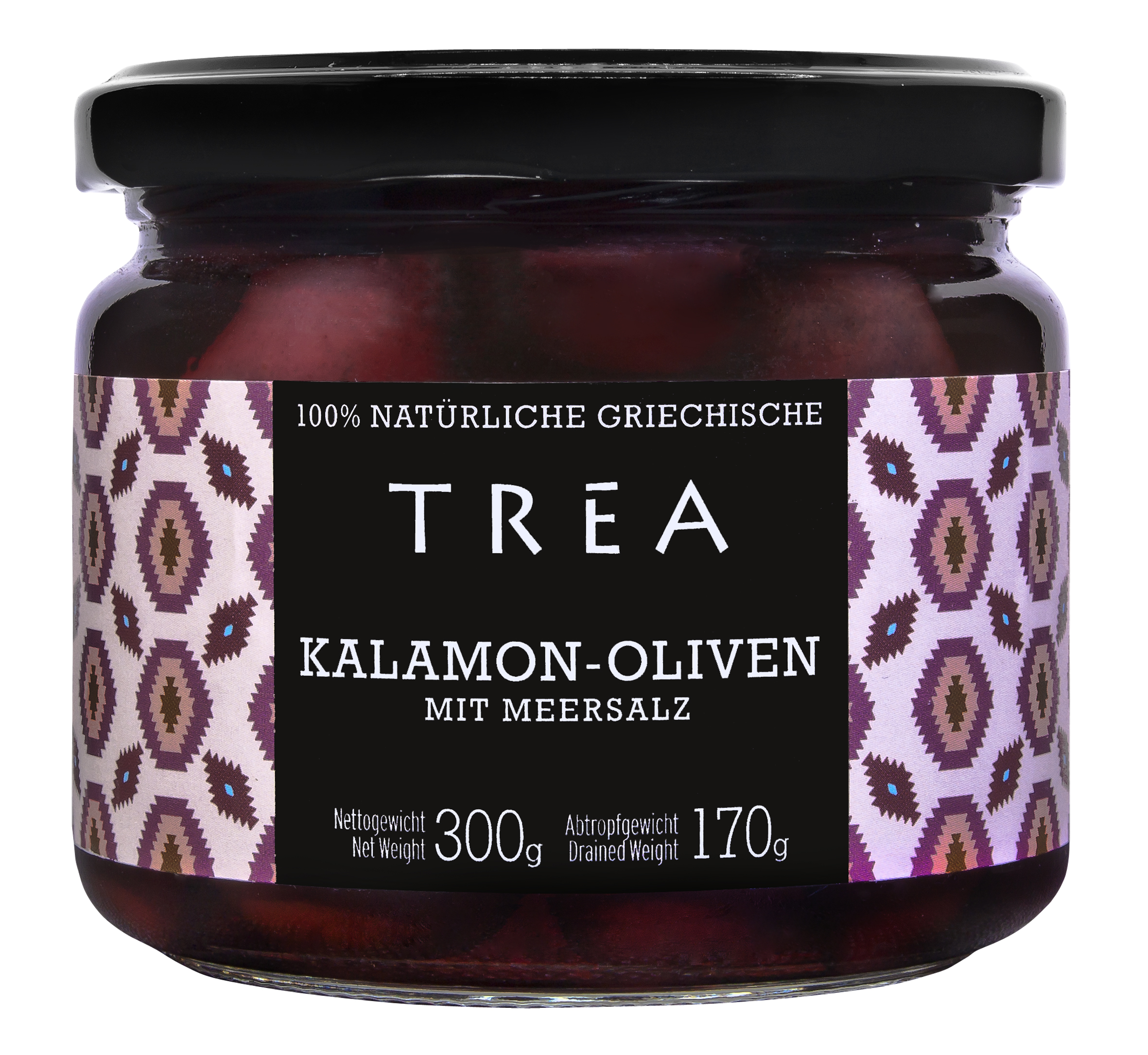 Kalamon- Oliven mit Meersalz, 300 g