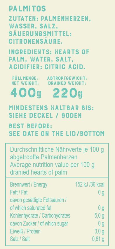 Palmitos, Palmenherzen, 400 g